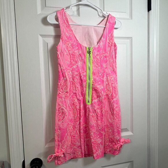 Lilly Pulitzer Mila Shift Hot Pink Flamingo Cocktail Mini Dress Size 0 - Picture 7 of 9
